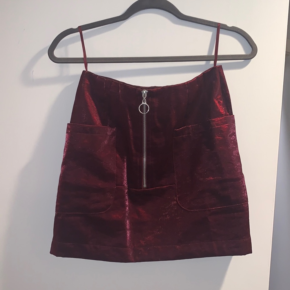 Shimmery Maroon mini skirt